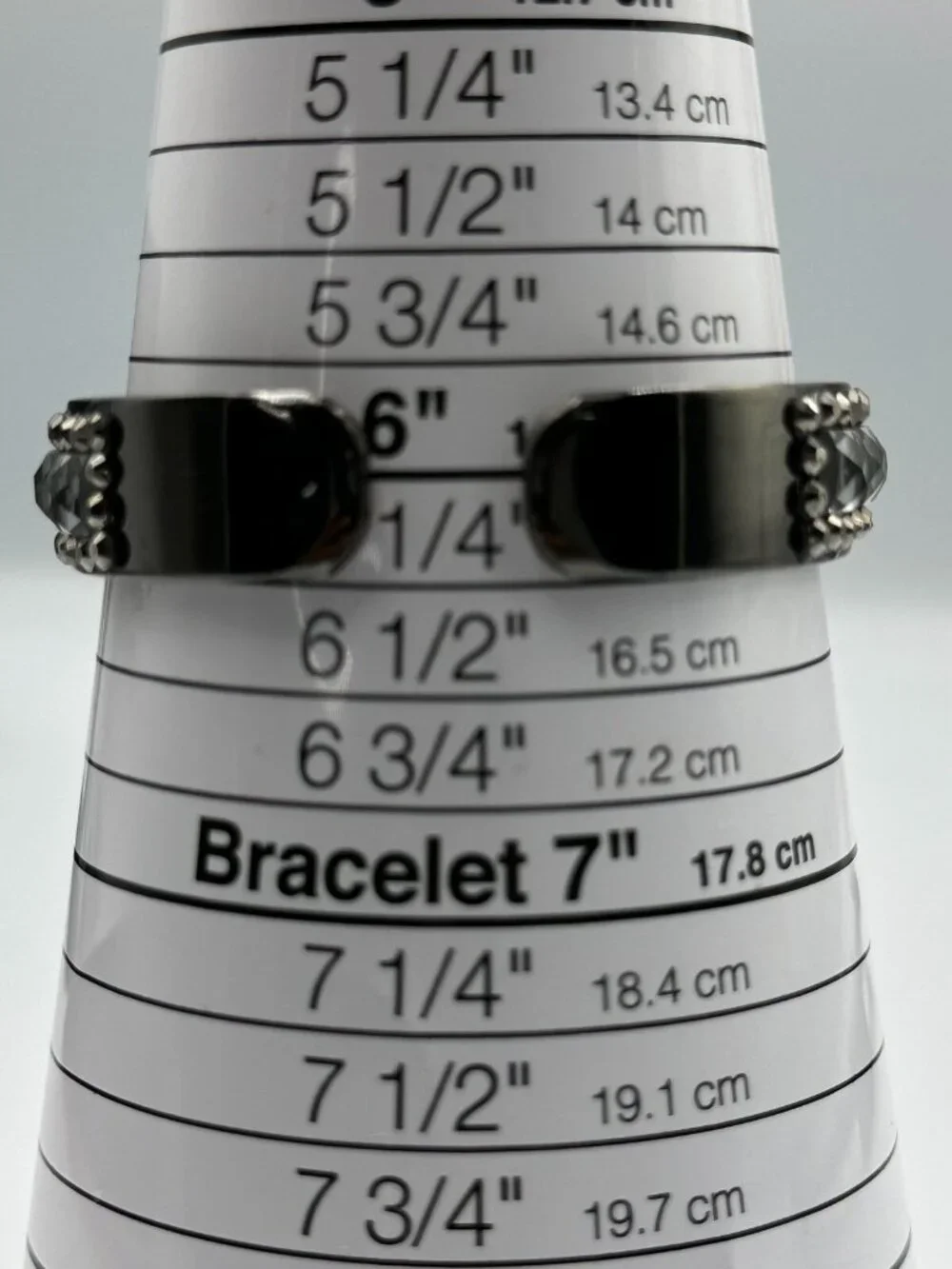 Cannes Rhinestone Watch Women Gunmetal Hinged Cuff Band New Battery 6.5